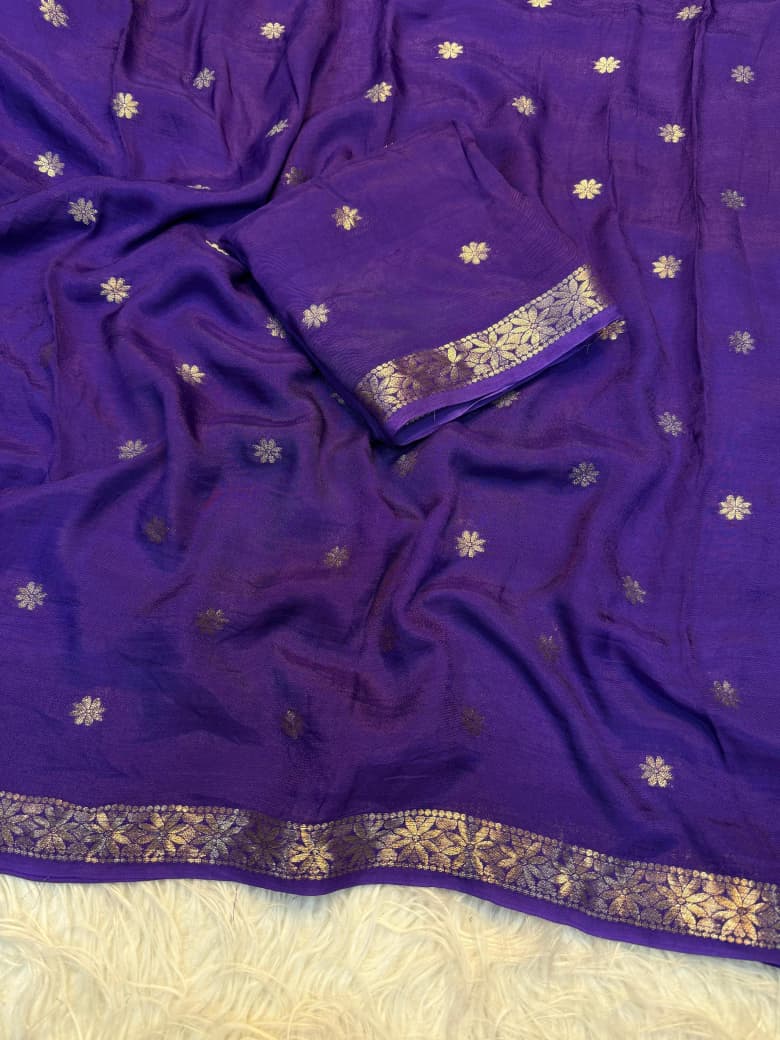 Pure viscose weaving jacquard saree