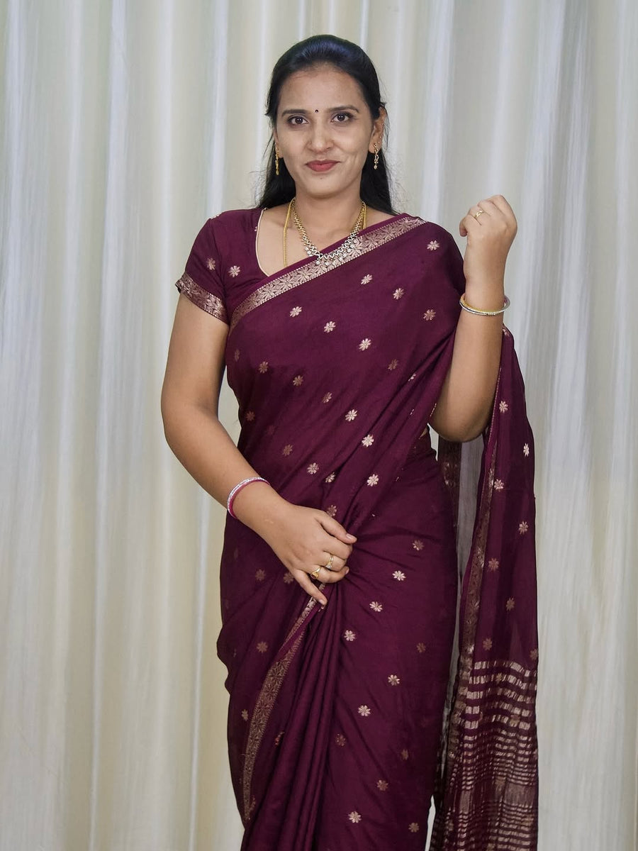 Pure viscose weaving jacquard saree