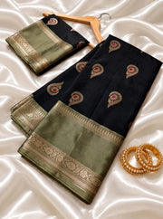 Banarasi semi-katan silk sarees