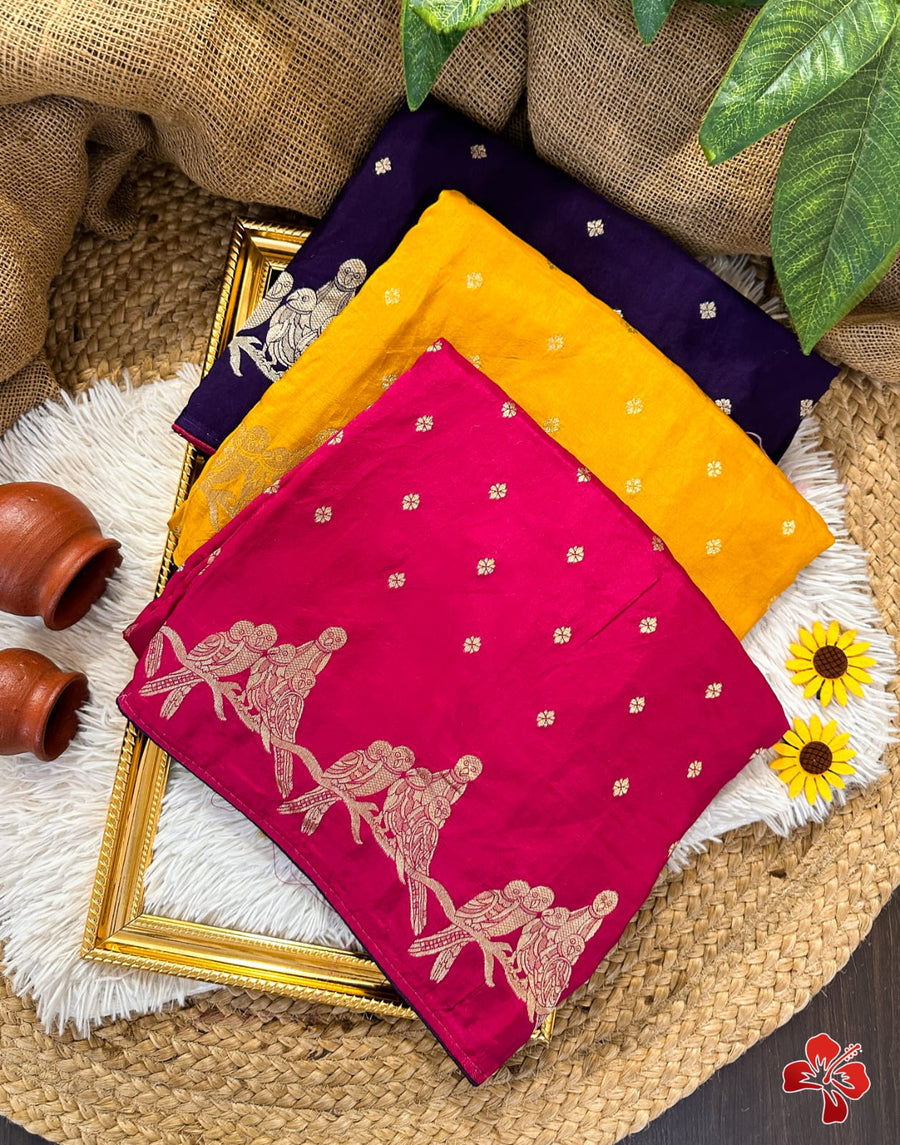Pure viscose crepe moonga silk saree