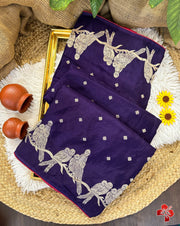 Pure viscose crepe moonga silk saree