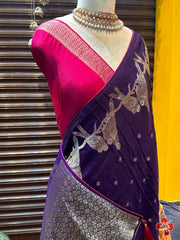 Pure viscose crepe moonga silk saree