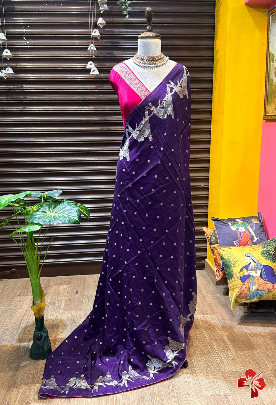 Pure viscose crepe moonga silk saree