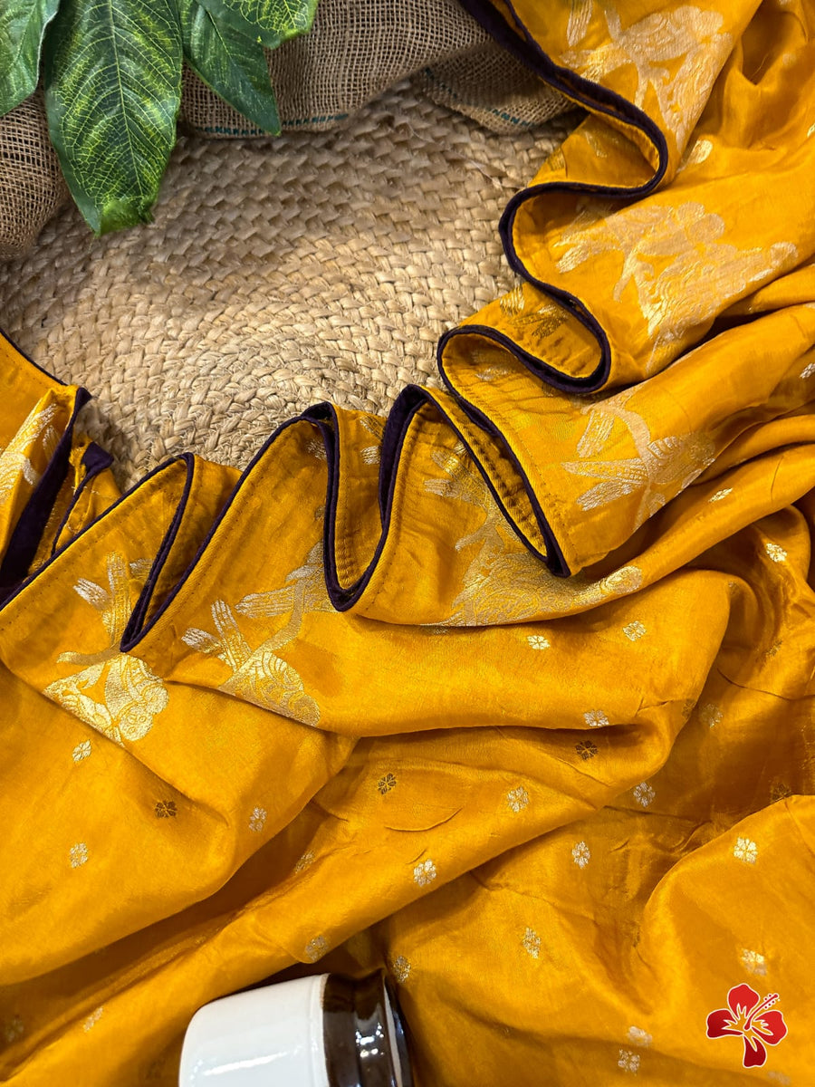 Pure viscose crepe moonga silk saree