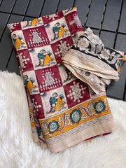 Premium Linen Mirror Saree