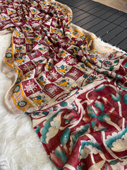 Premium Linen Mirror Saree