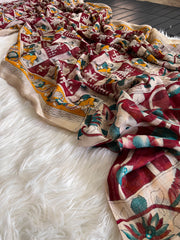 Premium Linen Mirror Saree
