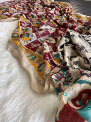 Premium Linen Mirror Saree
