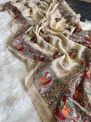 Premium Linen Mirror Saree
