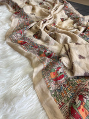Premium Linen Mirror Saree