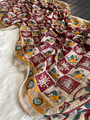Premium Linen Mirror Saree