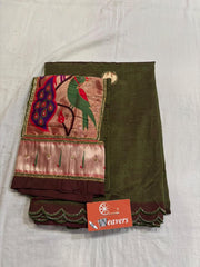Pure Handloom Mangalagiri Cottonsilk Saree