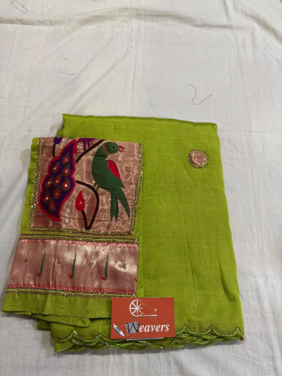 Pure Handloom Mangalagiri Cottonsilk Saree