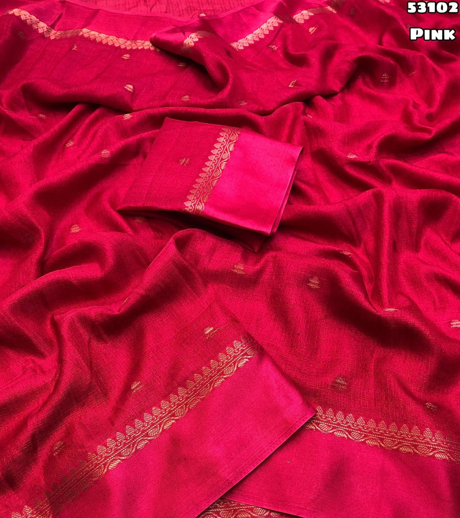 Khadi Silk Thousand Butti Zari Weaving Saree