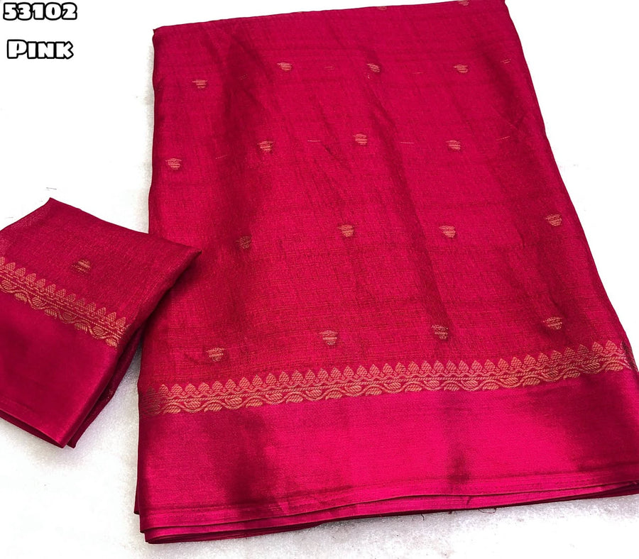 Khadi Silk Thousand Butti Zari Weaving Saree