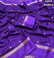 Khadi Silk Thousand Butti Zari Weaving Saree
