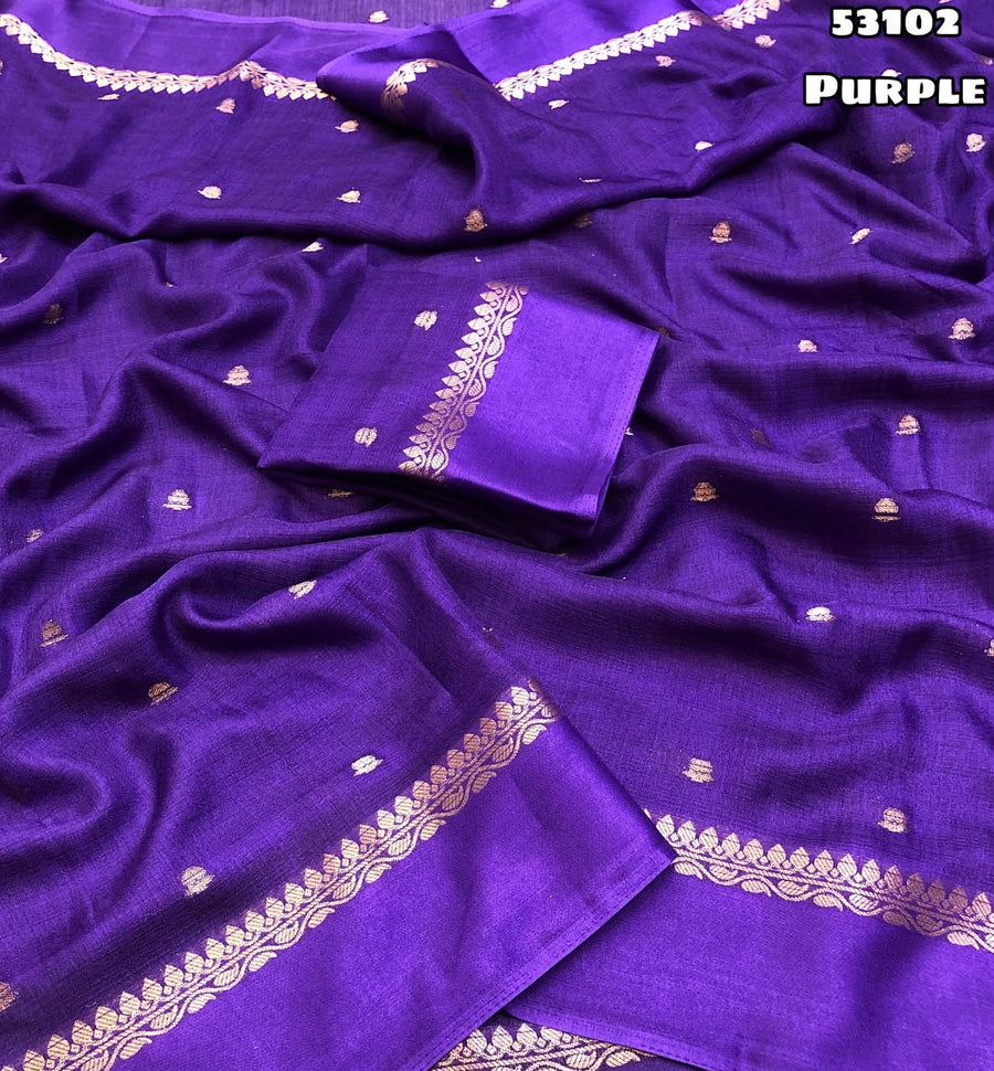Khadi Silk Thousand Butti Zari Weaving Saree