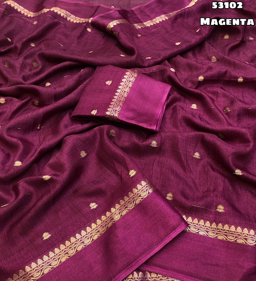Khadi Silk Thousand Butti Zari Weaving Saree