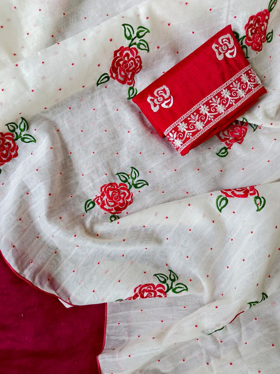 Linen-cotton saree