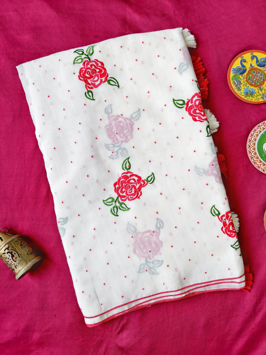 Linen-cotton saree
