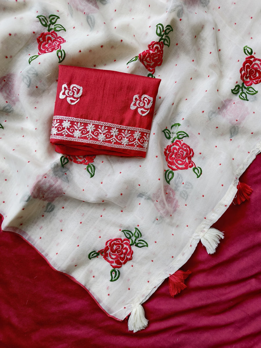 Linen-cotton saree