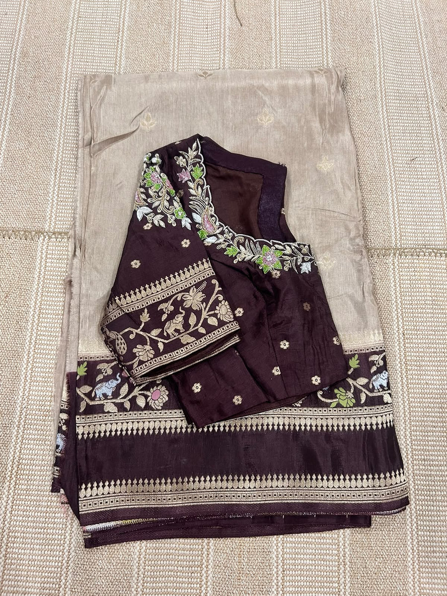 Exquisite pure matka crape saree