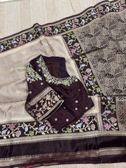 Exquisite pure matka crape saree