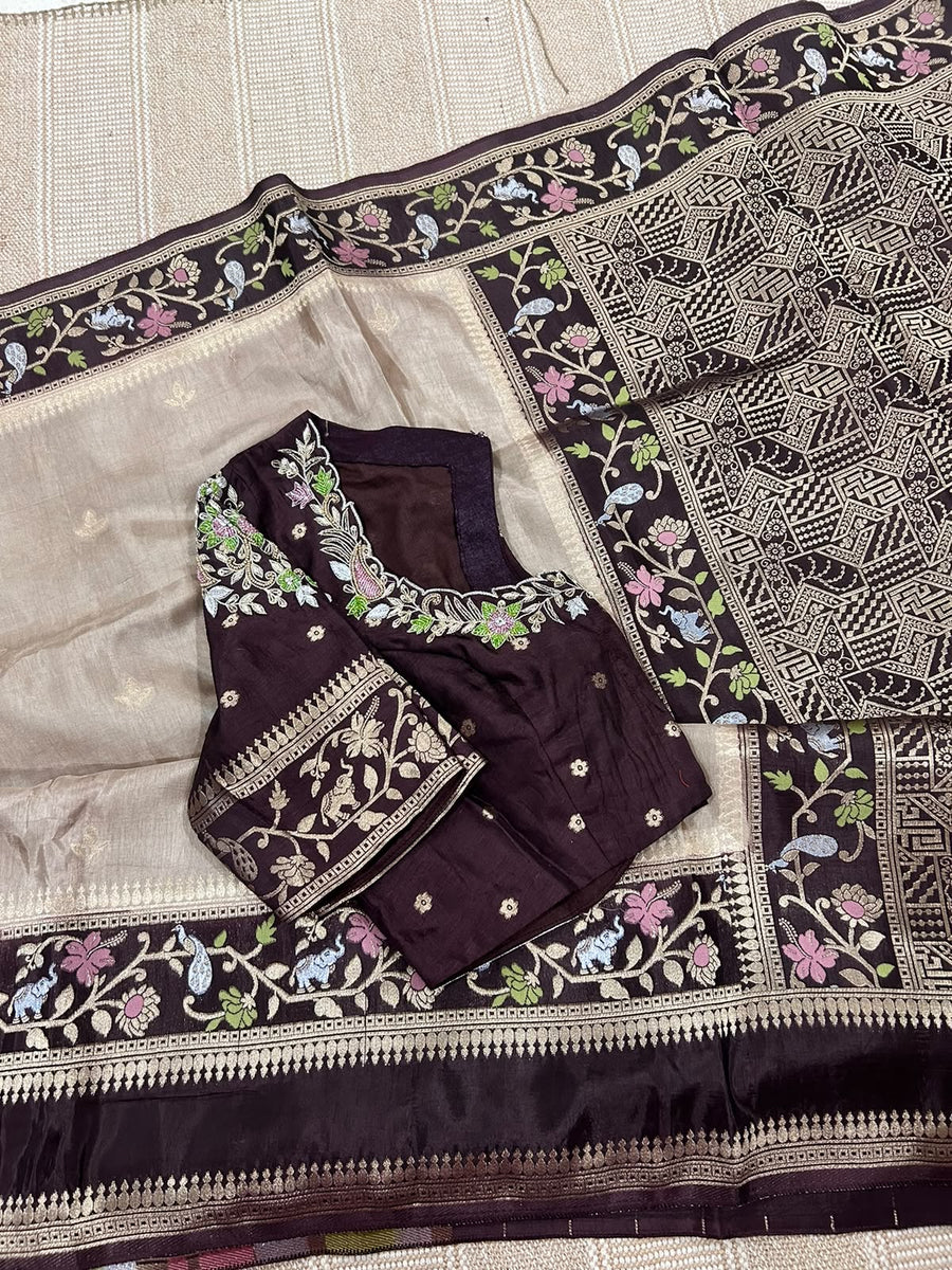 Exquisite pure matka crape saree