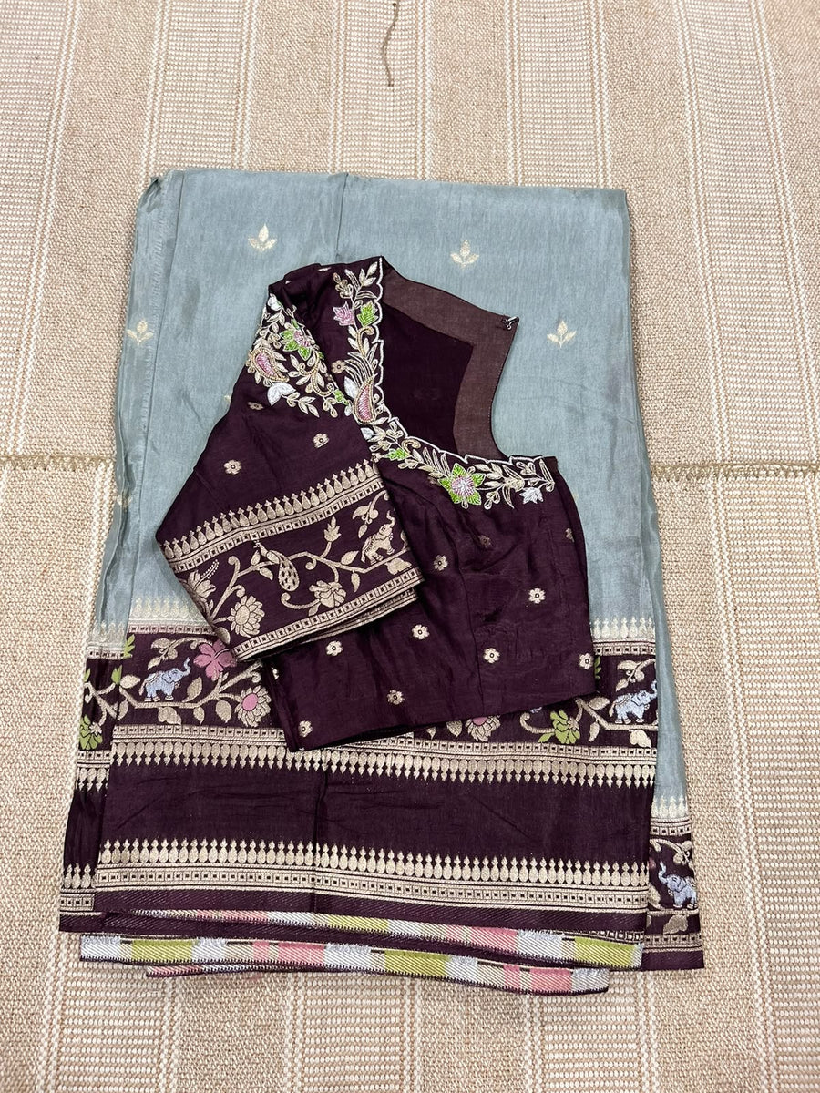 Exquisite pure matka crape saree