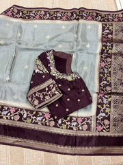 Exquisite pure matka crape saree
