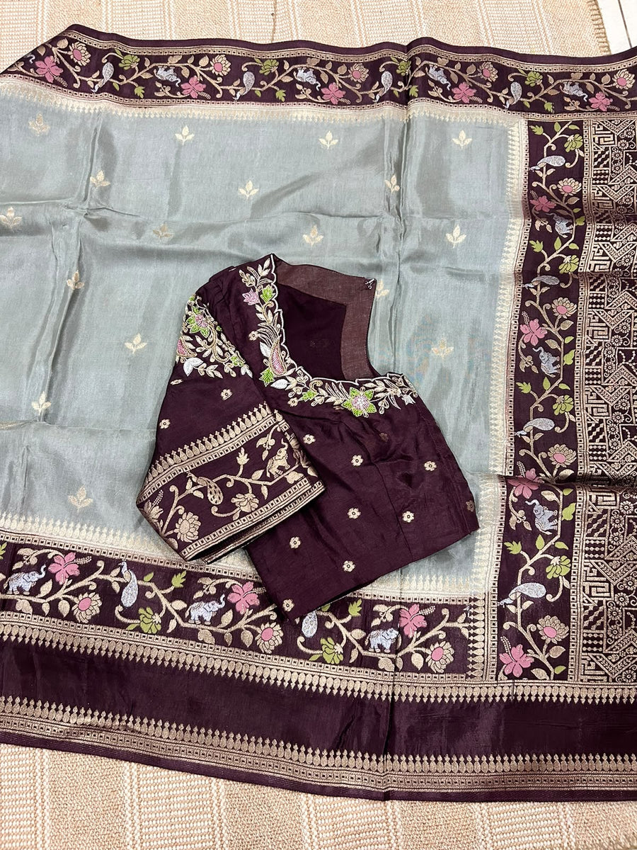 Exquisite pure matka crape saree