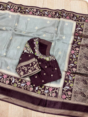 Exquisite pure matka crape saree