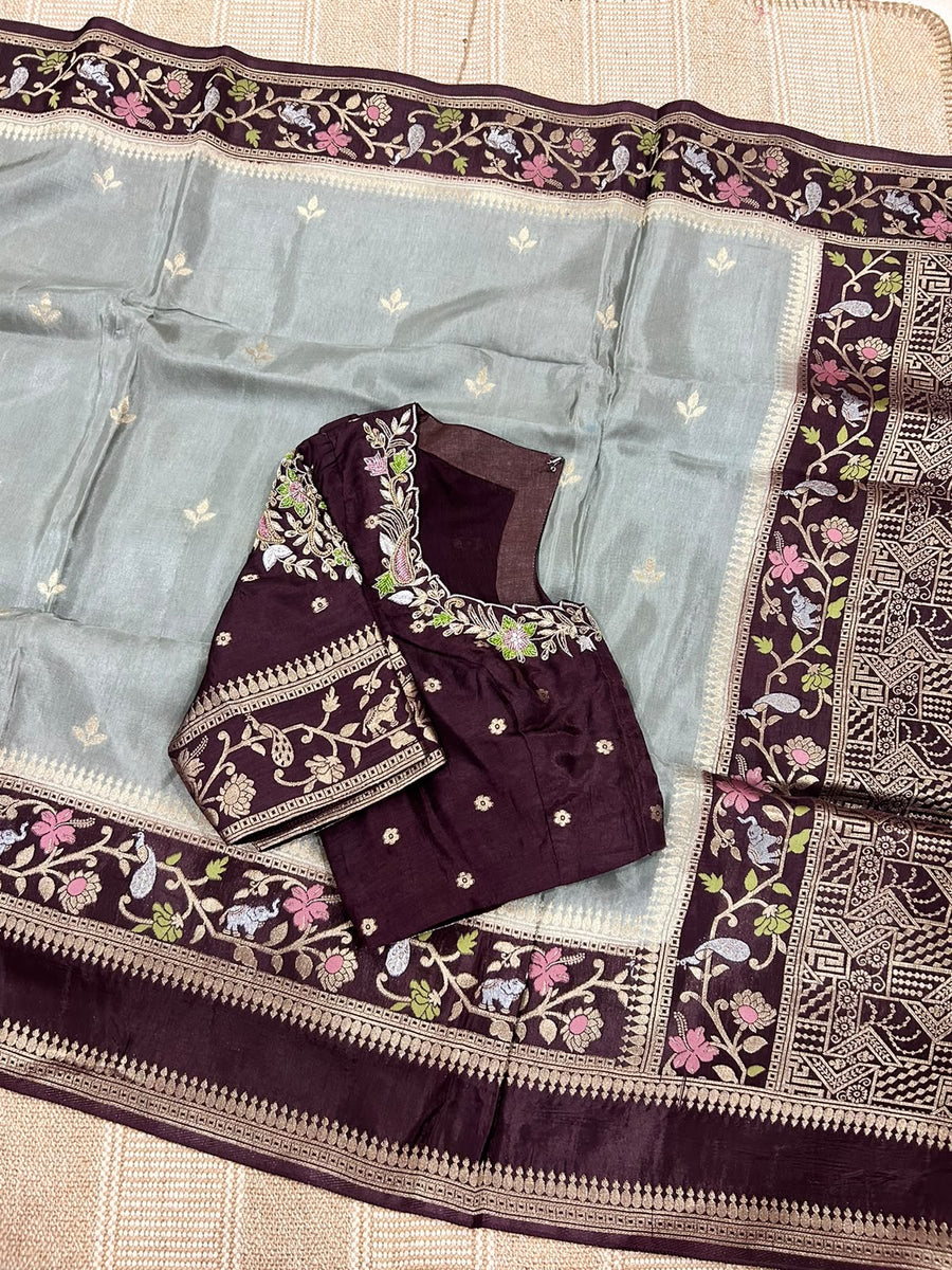Exquisite pure matka crape saree