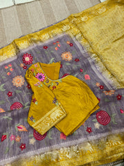 pure tissue georgette saree