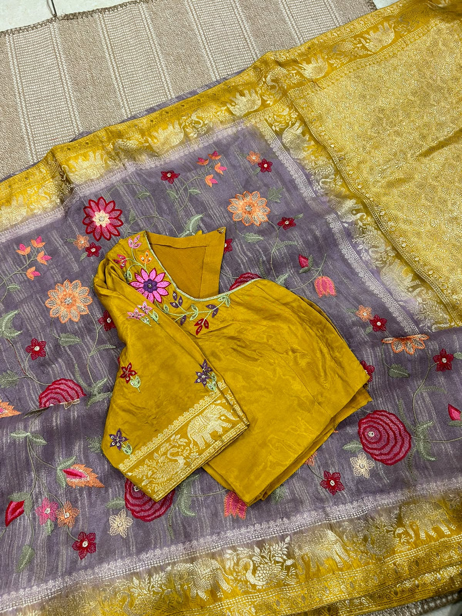 pure tissue georgette saree
