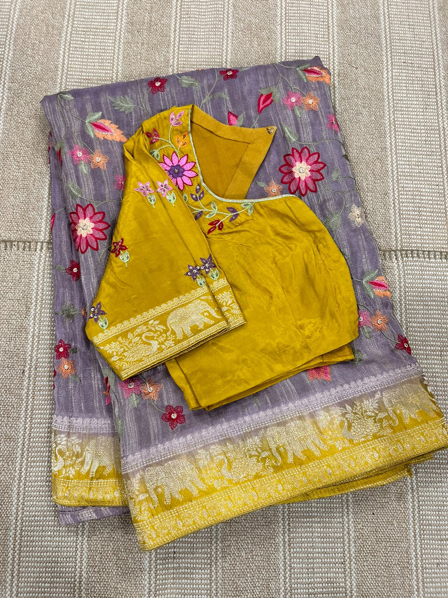 pure tissue georgette saree
