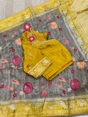 pure tissue georgette saree