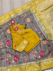 pure tissue georgette saree