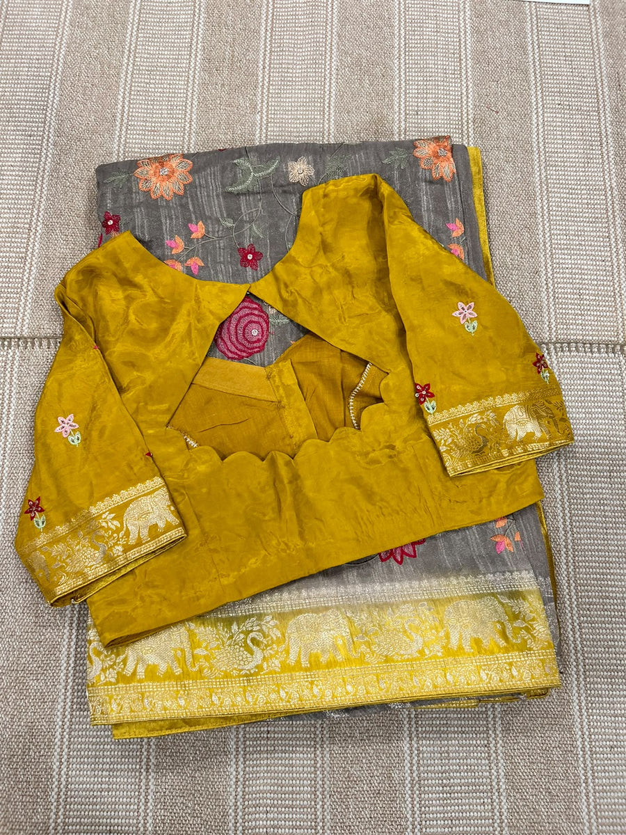 pure tissue georgette saree