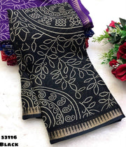 Elegant dull moss chiffon saree