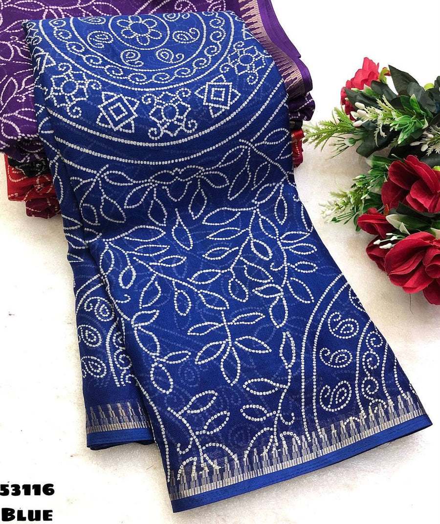 Elegant dull moss chiffon saree