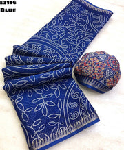 Elegant dull moss chiffon saree