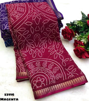 Elegant dull moss chiffon saree