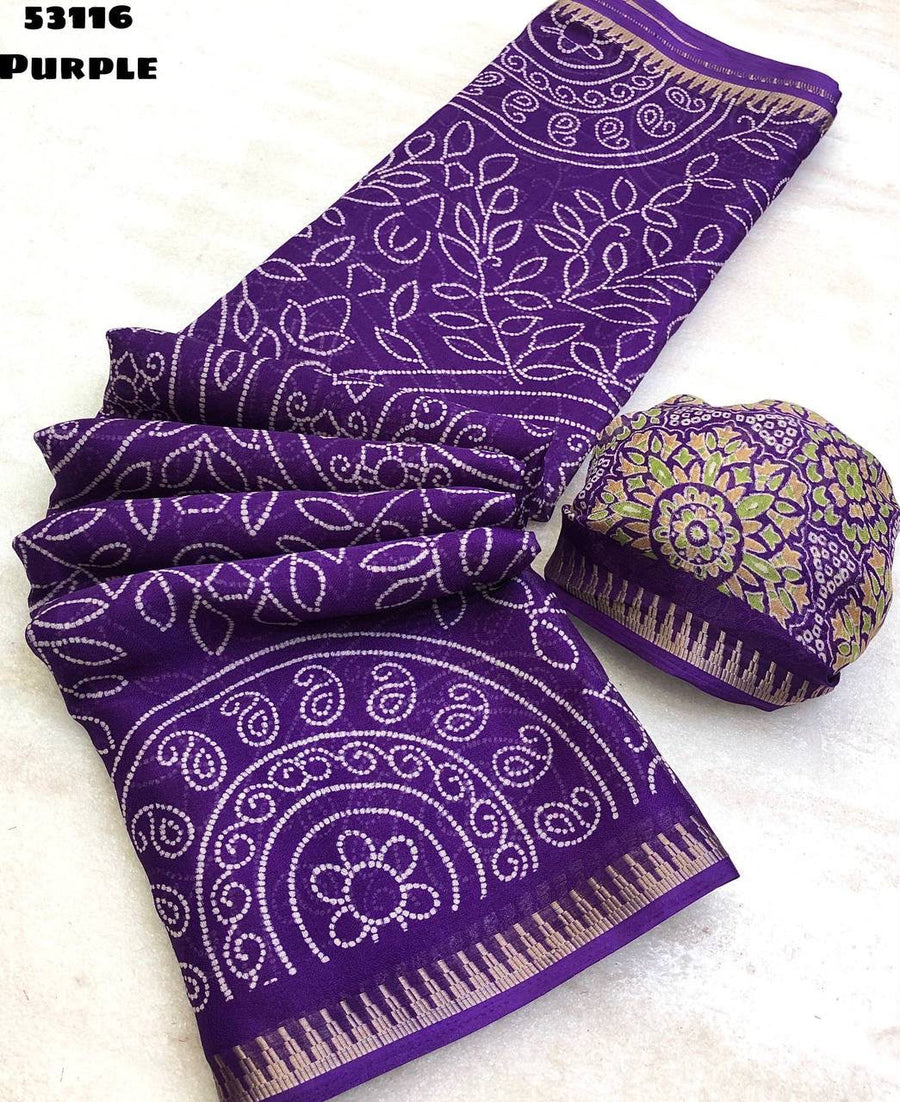 Elegant dull moss chiffon saree