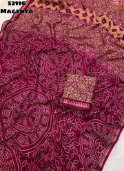 Elegant dull moss chiffon saree
