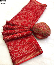 Elegant dull moss chiffon saree
