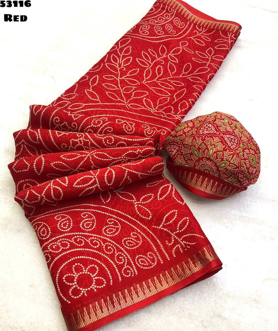 Elegant dull moss chiffon saree