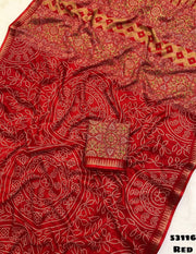 Elegant dull moss chiffon saree