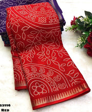 Elegant dull moss chiffon saree