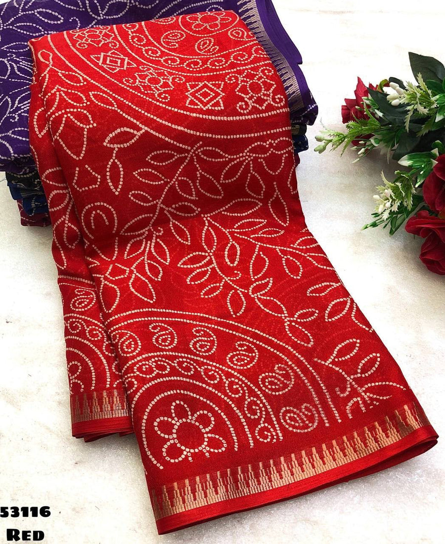 Elegant dull moss chiffon saree